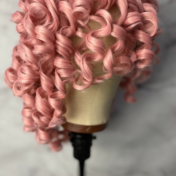 Pink Curly Hair Wig - Picture 6 of 7